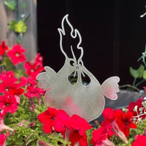 zabawna ozdoba do ogrodu - wbijany kogucik