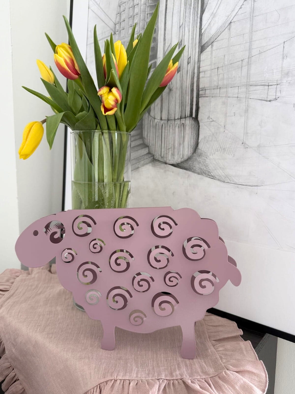 Baranek wielkanocny liliowy róż